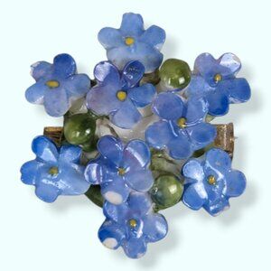 (2/$20) Vintage Cara China Painted Porcelain Flower Brooch